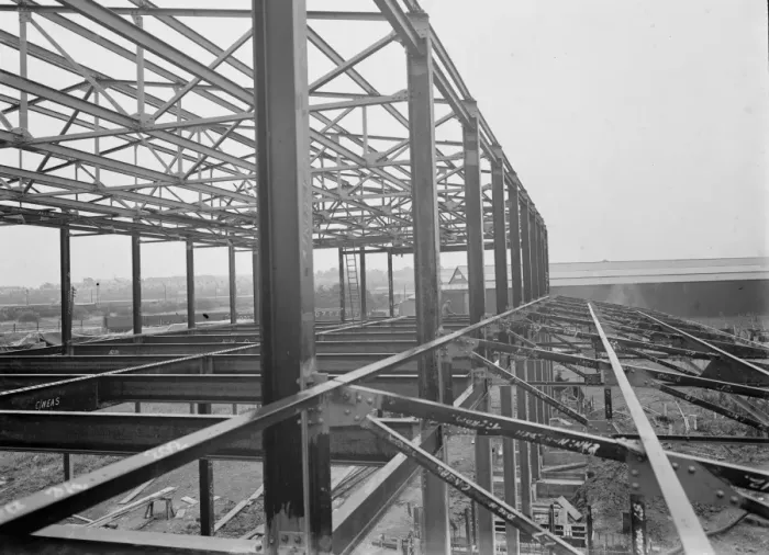 Framed Print : The building of the Ascott Gas, Water, Gesyers Works Ltd, Neasden. 1937 Framed Print : The building of the Ascott Gas, Water, Gesyers Works Ltd, Neasden. 1937
