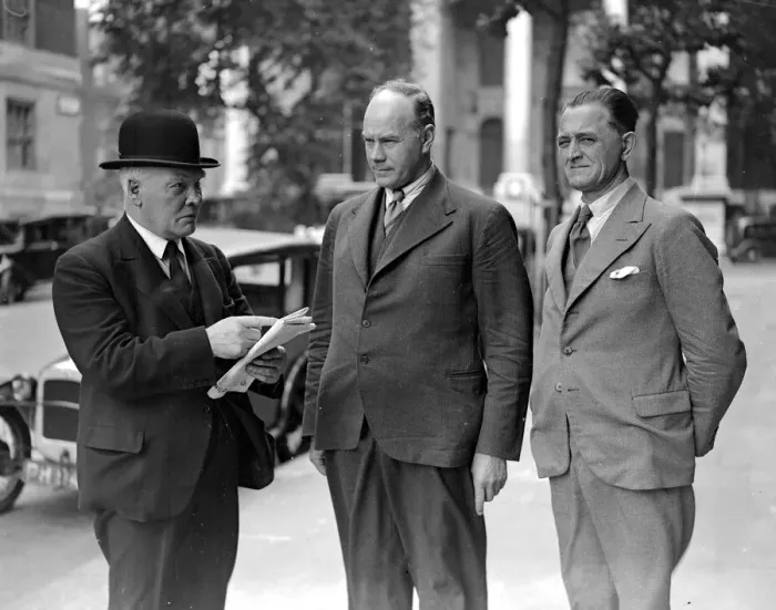 Framed Print : Building Trade Congress at Transport House. (left) Mr Merson (Great Britian) chatting Framed Print : Building Trade Congress at Transport House. (left) Mr Merson (Great Britian) chatting