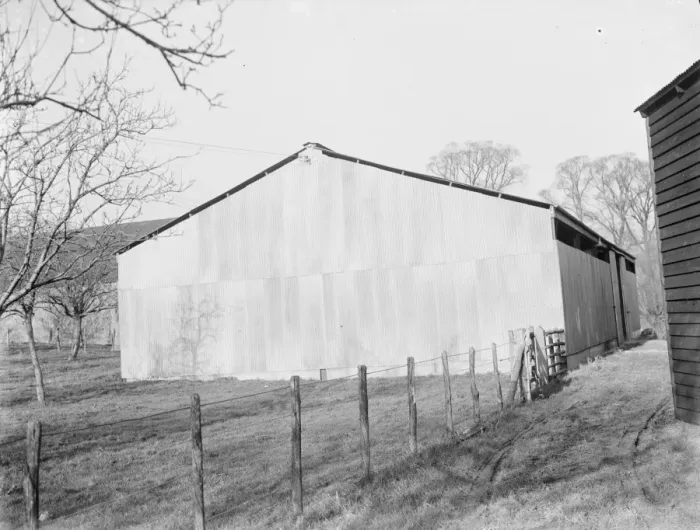 Framed Print : Bullocks shed on a farm. 1936 Framed Print : Bullocks shed on a farm. 1936