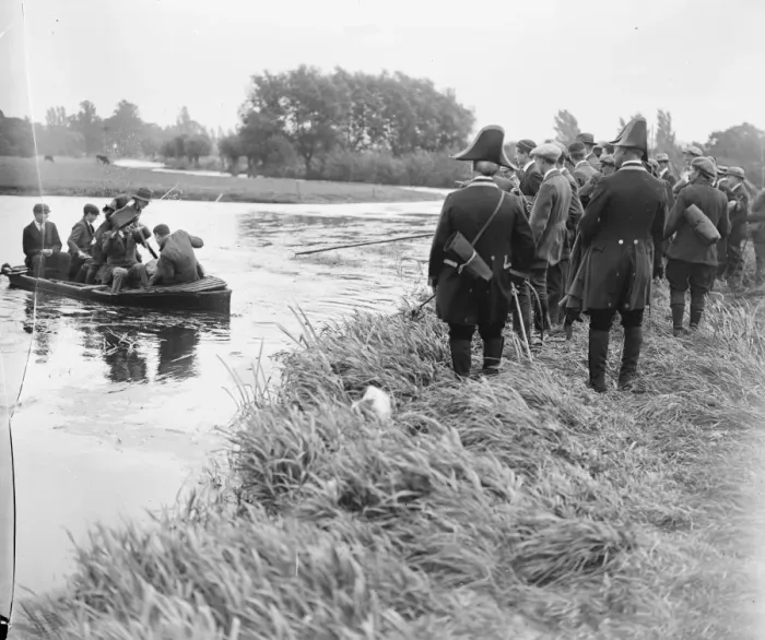 Framed Print : Bumping the Bounds at Canterbury The beaters crossing the river in a punt 25 September Framed Print : Bumping the Bounds at Canterbury The beaters crossing the river in a punt 25 September