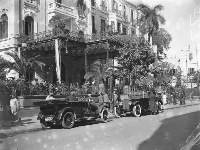 Framed Print : The Cairo Season; the famous Shepheards Hotel showing the terrace. February 1925 Framed Print : The Cairo Season; the famous Shepheards Hotel showing the terrace. February 1925