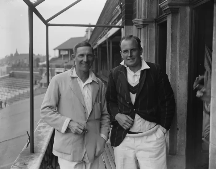 Framed Print : Cambridge University cricketer s. E J Seabrook ( left ) Captain, and E D Blundell Framed Print : Cambridge University cricketer s. E J Seabrook ( left ) Captain, and E D Blundell
