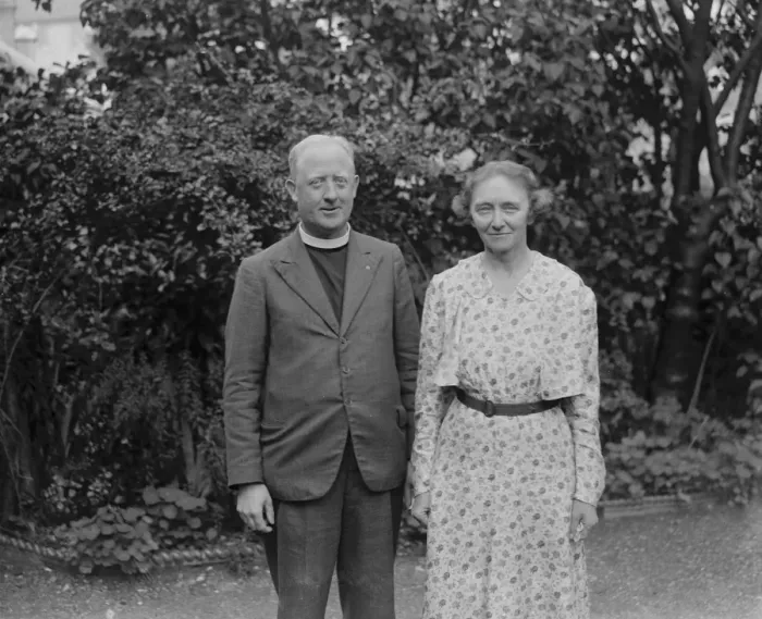 Framed Print : The Canon and Mrs Elliot in Dartford, Kent. 1939 Framed Print : The Canon and Mrs Elliot in Dartford, Kent. 1939
