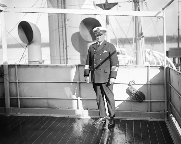 Framed Print : Captain Rheinburg of the SS Nord Friesland 1928 Framed Print : Captain Rheinburg of the SS Nord Friesland 1928