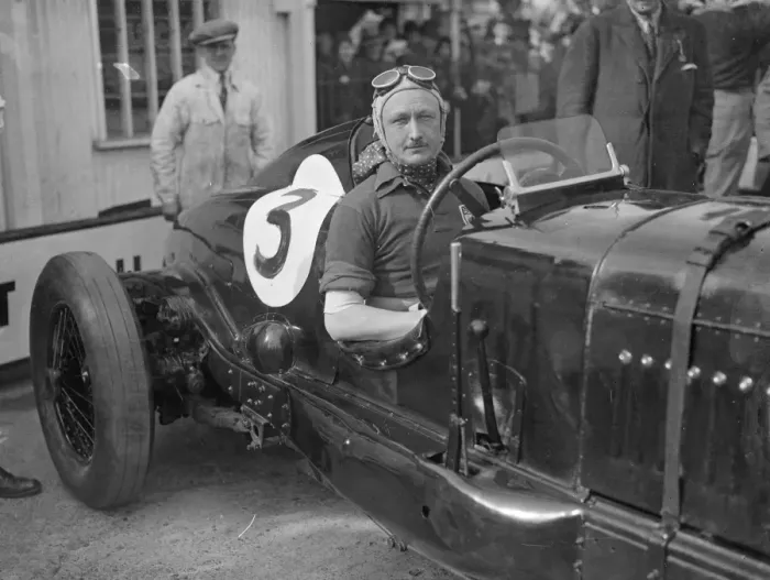 Framed Print : Captain Sir Henry Birkin in his car at Brooklands track, Easter Monday meeting Framed Print : Captain Sir Henry Birkin in his car at Brooklands track, Easter Monday meeting