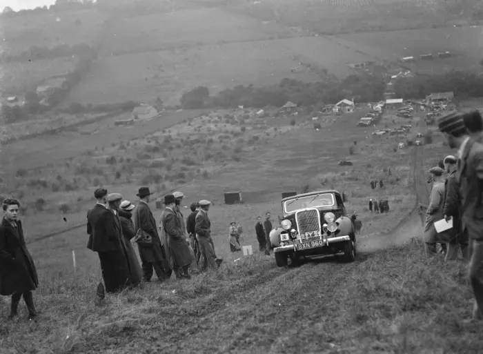 Framed Print : Car, hillclimb. 1935