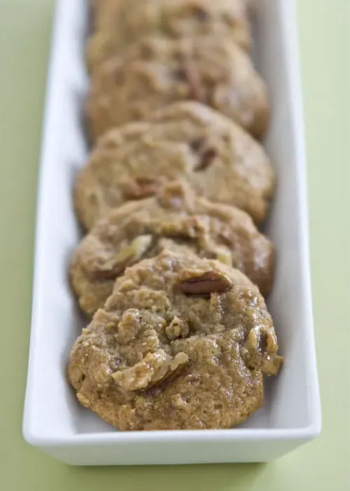 Framed Print : Caramel pecan cookies credit: Marie-Louise Avery  /  thePictureKitchen  /  TopFoto