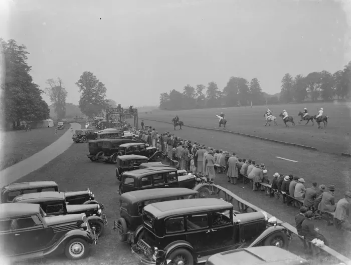 Framed Print : Cars parked by the grandstand at the horse polo game Framed Print : Cars parked by the grandstand at the horse polo game