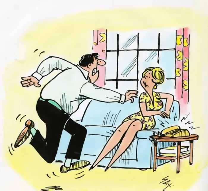 Framed Print : A cartoon by famous cartoonist Sax Framed Print : A cartoon by famous cartoonist Sax