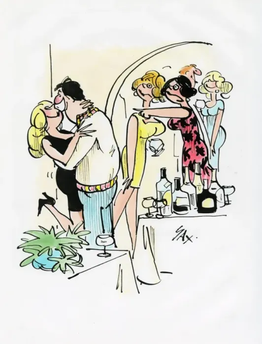 Framed Print : A cartoon by famous cartoonist Sax