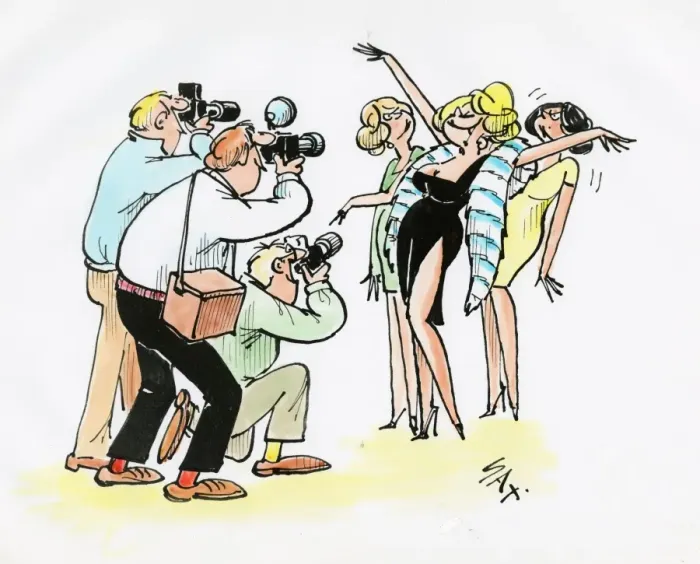 Framed Print : A cartoon by famous cartoonist Sax