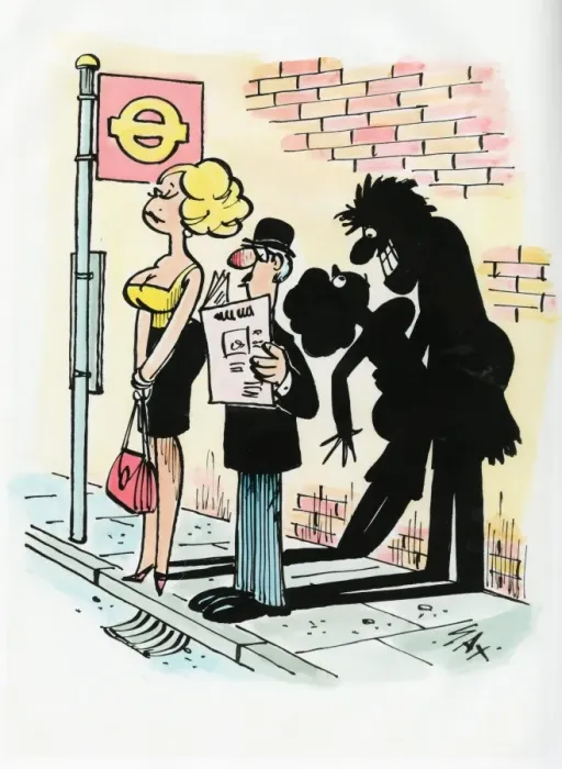 Framed Print : A cartoon by famous cartoonist Sax