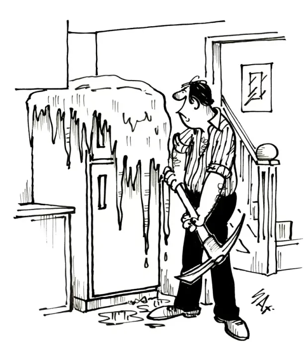 Framed Print : Cartoon by Sax When is it time to defrost the freezer Framed Print : Cartoon by Sax When is it time to defrost the freezer