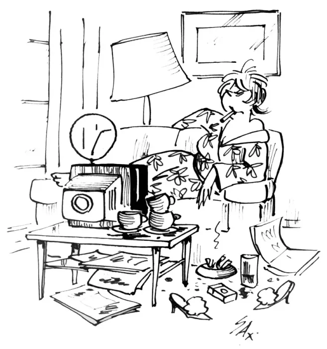 Framed Print : Cartoon by Sax Woman being a TV slob Usually paying little or no attention to political Framed Print : Cartoon by Sax Woman being a TV slob Usually paying little or no attention to political