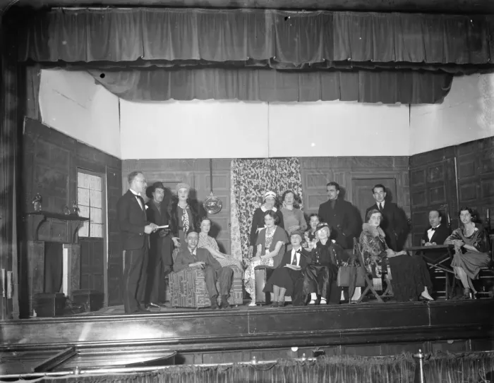 Framed Print : The cast at the Marlborough Park Dramatic Club, Sidcup, Kent. 1935