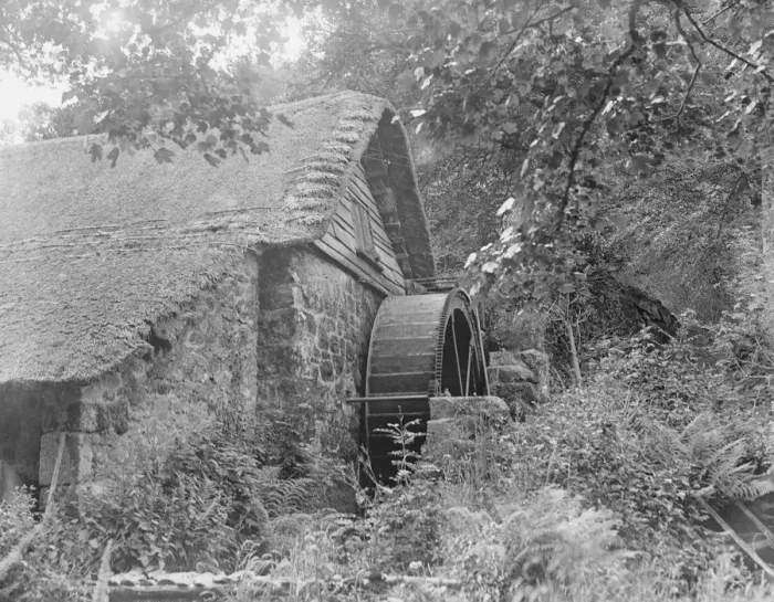 Framed Print : Chagford Old Mill, Devon, showing the water wheel. June 1929