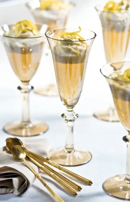 Framed Print : Champagne jellies - desserts for a special dinner party credit: Marie-Louise Avery Framed Print : Champagne jellies - desserts for a special dinner party credit: Marie-Louise Avery