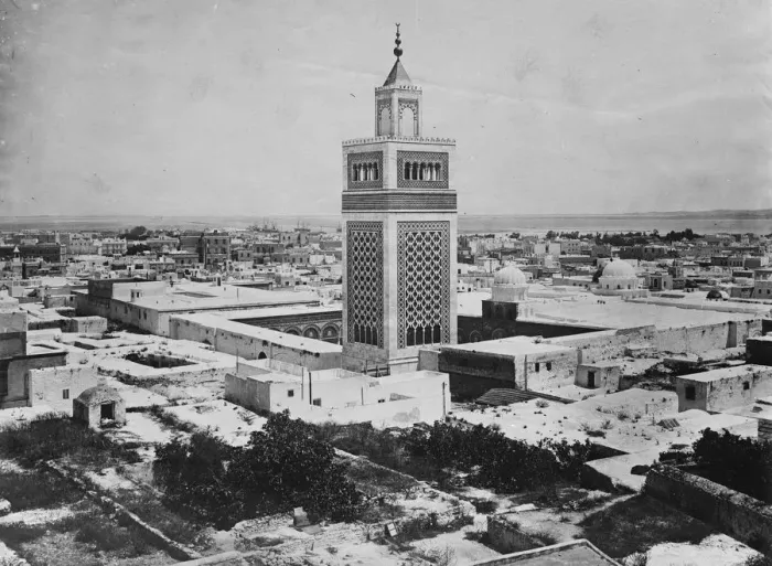 Framed Print : The change of rulers in Tunis. The great El Zitouna Mosque. 12 February 1929 Framed Print : The change of rulers in Tunis. The great El Zitouna Mosque. 12 February 1929