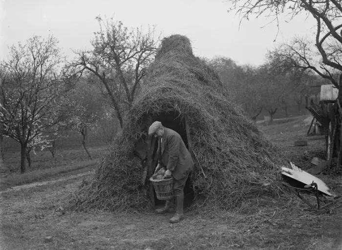 Framed Print : Charcoal burners hut, North Cray, Kent. 1935 Framed Print : Charcoal burners hut, North Cray, Kent. 1935