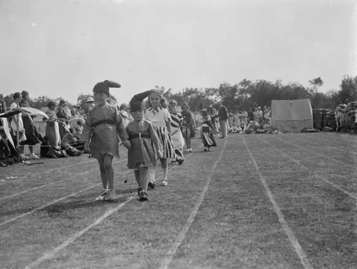Framed Print : Chelsfield fete. Children show of their costumes. 1938 Framed Print : Chelsfield fete. Children show of their costumes. 1938