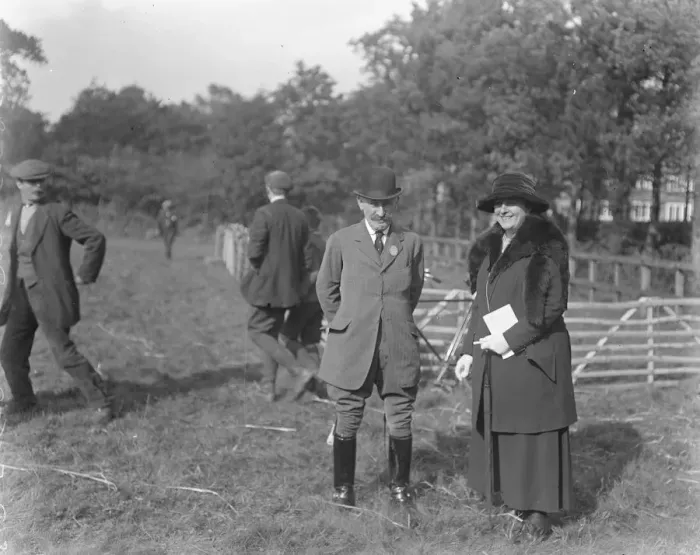 Framed Print : Chertsey Agricultural Show. Sir Edward Stern chatting with Baroness de Worms. 11 Framed Print : Chertsey Agricultural Show. Sir Edward Stern chatting with Baroness de Worms. 11