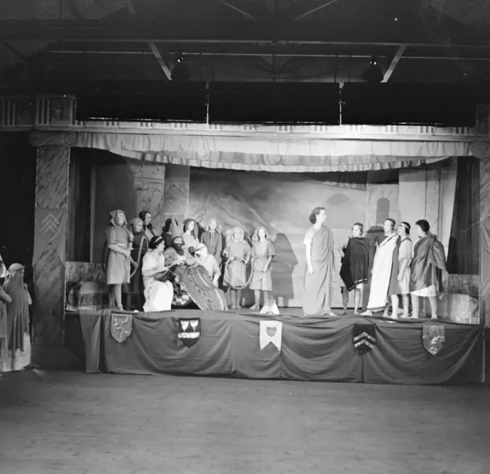 Framed Print : Children from Our Ladys High School in Dartford, Kent, performing a school play