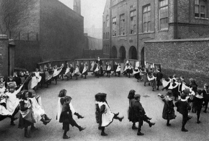 Framed Print : Children in a London council school learn the first steps in dancing. 1908 Framed Print : Children in a London council school learn the first steps in dancing. 1908