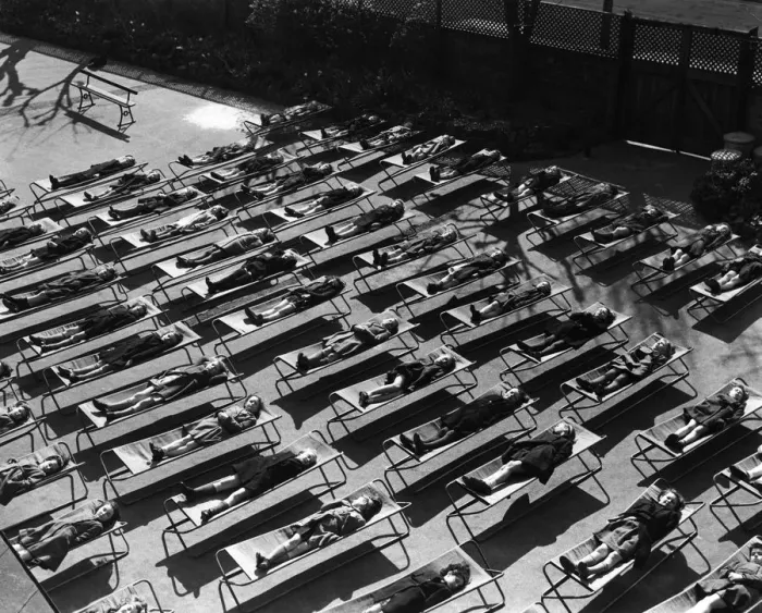 Framed Print : Children sleeping during the day at Wanstead House School in 1946 A TopFoto Framed Print : Children sleeping during the day at Wanstead House School in 1946 A TopFoto