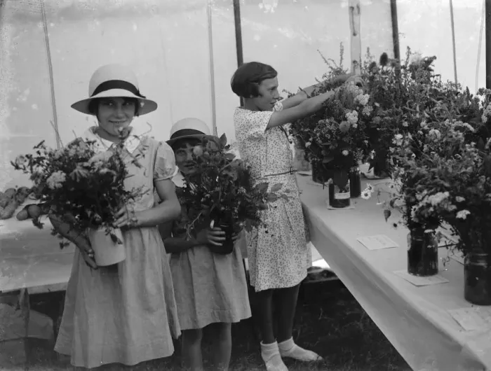 Framed Print : Childrens flower show. 1937 Framed Print : Childrens flower show. 1937