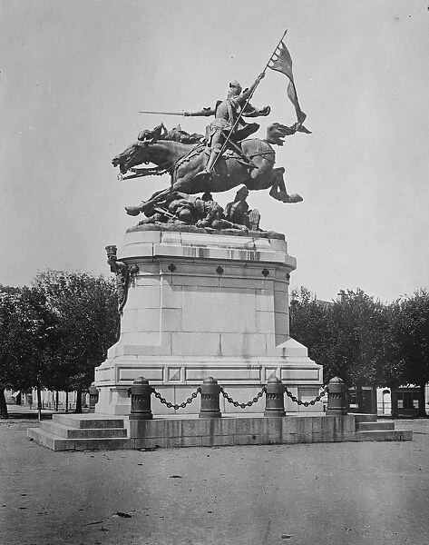 Chinon, France - the new statue of Joan of Arc. 25 February 1929