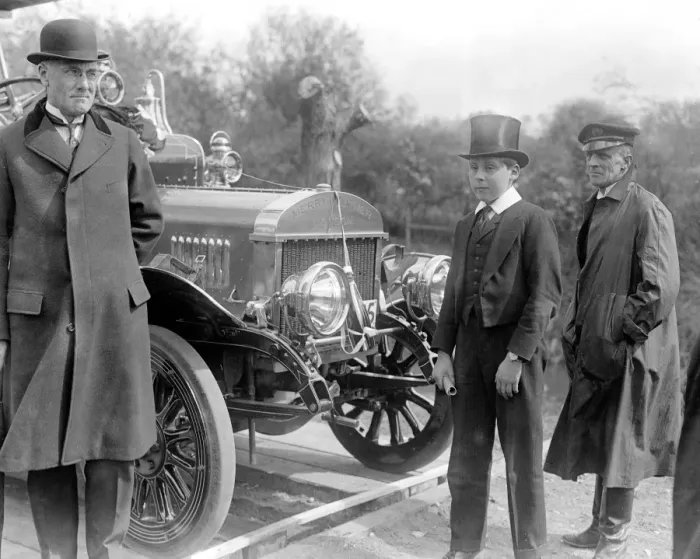 Framed Print : The christening of Eton Schools new fire engine. Viscount Trematon, Princess Framed Print : The christening of Eton Schools new fire engine. Viscount Trematon, Princess