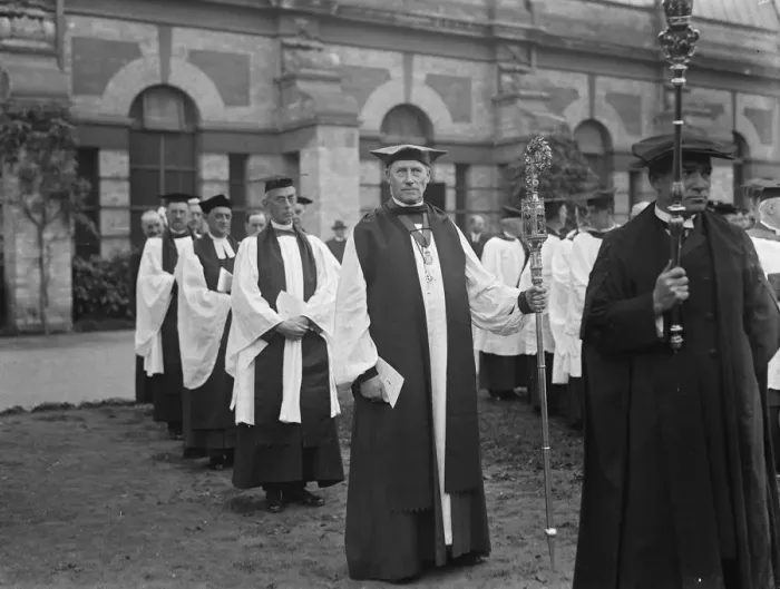 Framed Print : Church Pageantry. The Bishop of Gloucester in the procession. 2 October 1928 Framed Print : Church Pageantry. The Bishop of Gloucester in the procession. 2 October 1928