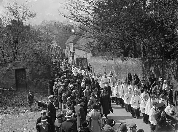 Church palm procession through Orpington. 1935