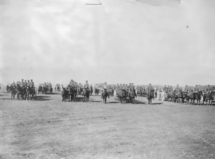 Framed Print : Civil War in China. Chinese artillery on the march. This picture gives a good