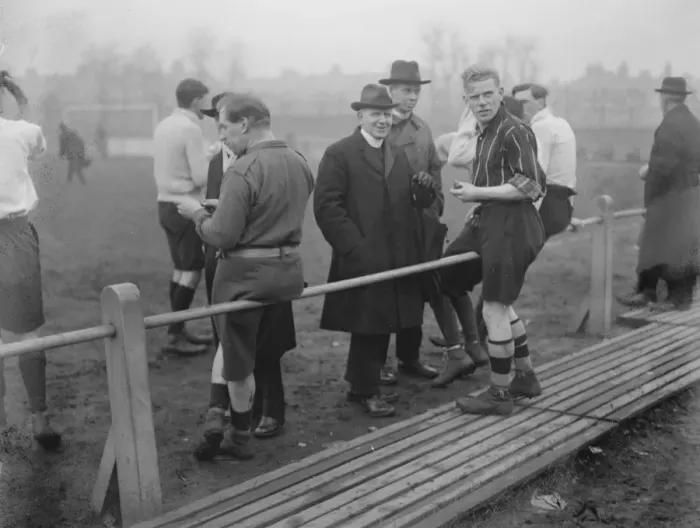 Framed Print : Clerical Footballers AVC in action A unique football match was played on the ground