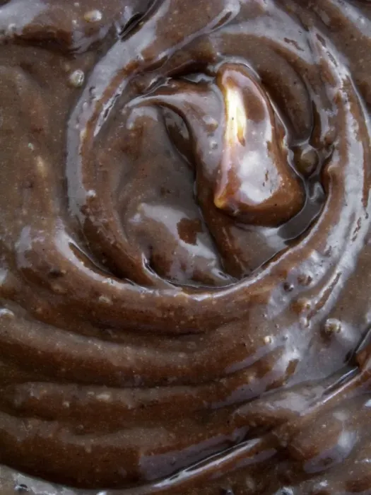 Framed Print : Close up of chocolate muffin dough mixed and ready for baking credit: Marie-Louise