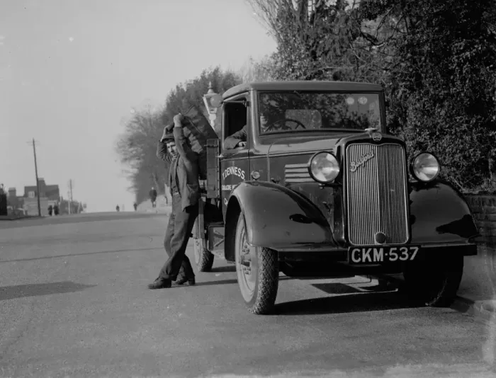 Framed Print : Coal delivery by one of the coal vans from T Denness, Coal and Coke Merchants in Framed Print : Coal delivery by one of the coal vans from T Denness, Coal and Coke Merchants in