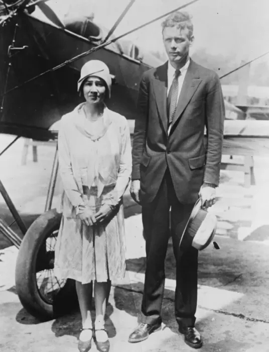 Framed Print : Colonel Charles Lindbergh takes his bride for a honeymoon flight. 26 June 1929 Framed Print : Colonel Charles Lindbergh takes his bride for a honeymoon flight. 26 June 1929