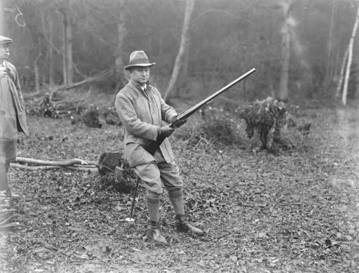 Framed Print : Colonel Grant Mordens shooting party at Heatherden Hall, Iver Heath, Buckinghamshire Framed Print : Colonel Grant Mordens shooting party at Heatherden Hall, Iver Heath, Buckinghamshire