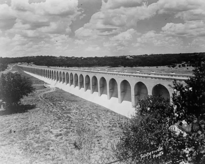 Framed Print : Concrete insurance policy against floods. The Olmos Dam which has just been constructed Framed Print : Concrete insurance policy against floods. The Olmos Dam which has just been constructed