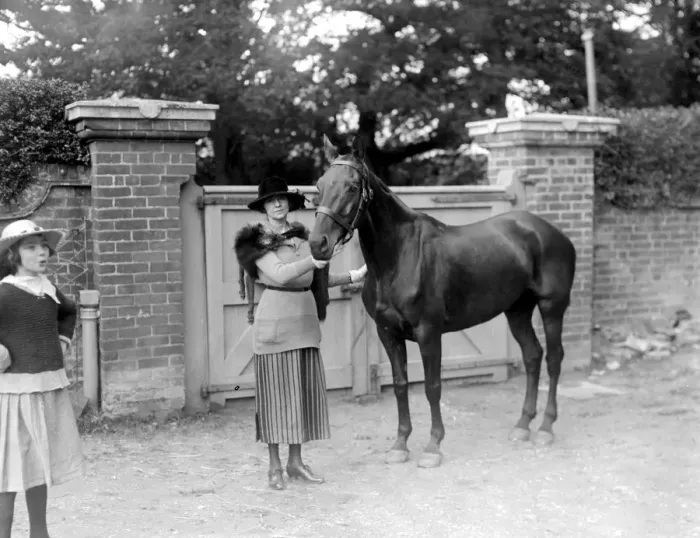 Framed Print : Constance, Duchess of Westminster, at her New Forest home at Annesley Bank, near Lyndhurst Framed Print : Constance, Duchess of Westminster, at her New Forest home at Annesley Bank, near Lyndhurst