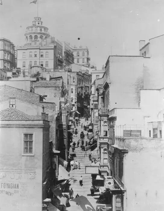 Framed Print : Constantinople on the coast of Turkey A street of steps leading to the tower of Framed Print : Constantinople on the coast of Turkey A street of steps leading to the tower of
