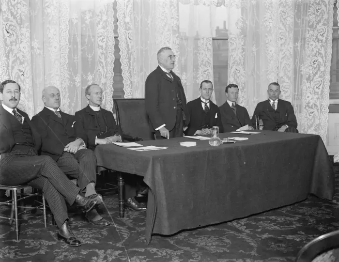 Framed Print : Constitutionalists Association holds its first meeting. An interesting gathering