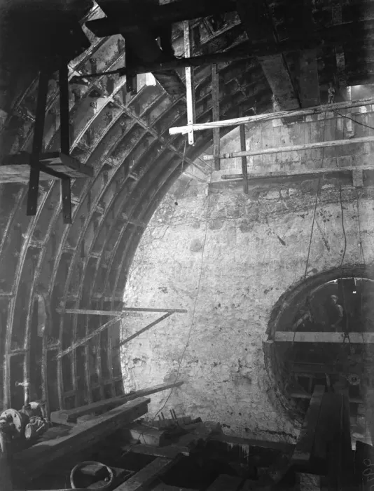 Framed Print : The construction of the Dartford Tunnel, where recently a pilot tunnel was completed Framed Print : The construction of the Dartford Tunnel, where recently a pilot tunnel was completed