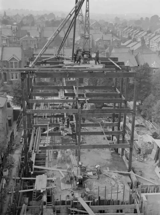 Framed Print : The construction of the new Telephone Exchange at Sidcup, Kent. 1937 Framed Print : The construction of the new Telephone Exchange at Sidcup, Kent. 1937