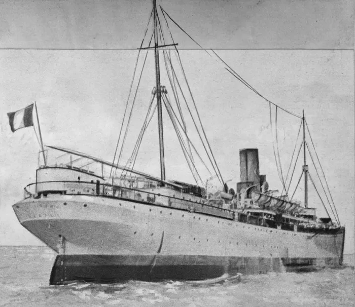 Framed Print : The convict ship La Martiniere, off to Devils Island. 31 March 1926