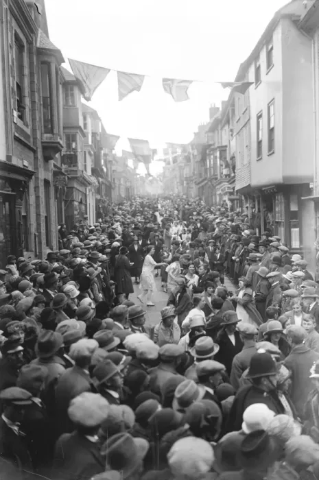 Framed Print : Cornish folk dance at Helston northern end of the Lizard Peninsula approximately 9