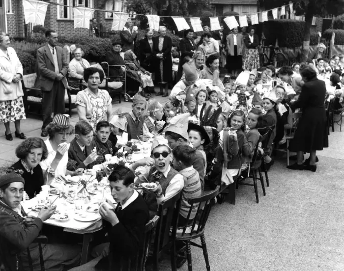 Framed Print : Coronation - children having a street party to celebrate. Norfolk Crescent, Sidcup photographer Framed Print : Coronation - children having a street party to celebrate. Norfolk Crescent, Sidcup photographer