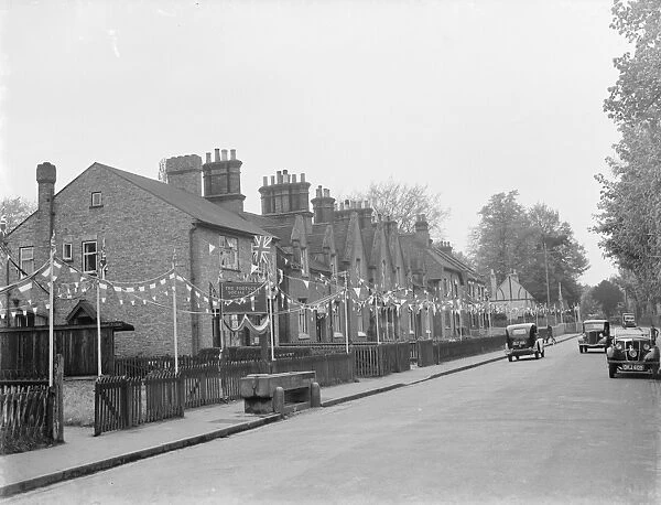 Coronation decorations in Foots Cray, Kent, to celebrate the coronation of King