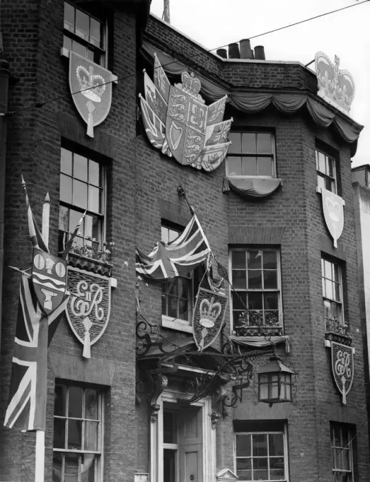 Framed Print : Coronation Decortations Council Offices Dartford May 1953